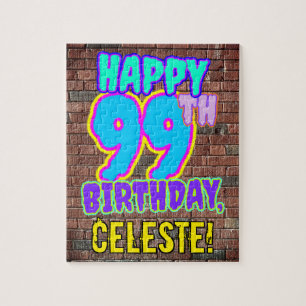 99th Birthday ~ Fun, Urban Graffiti Inspired Look Jigsaw Puzzle