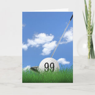 99th birthday golf ball in grass card
