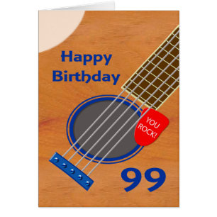 99th Birthday Guitar Player Birthday Cards