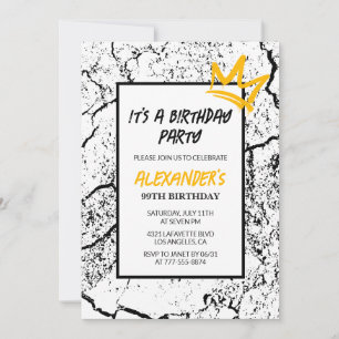 99th birthday invitation Men Graffiti
