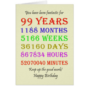 99th Birthday Milestones Cards