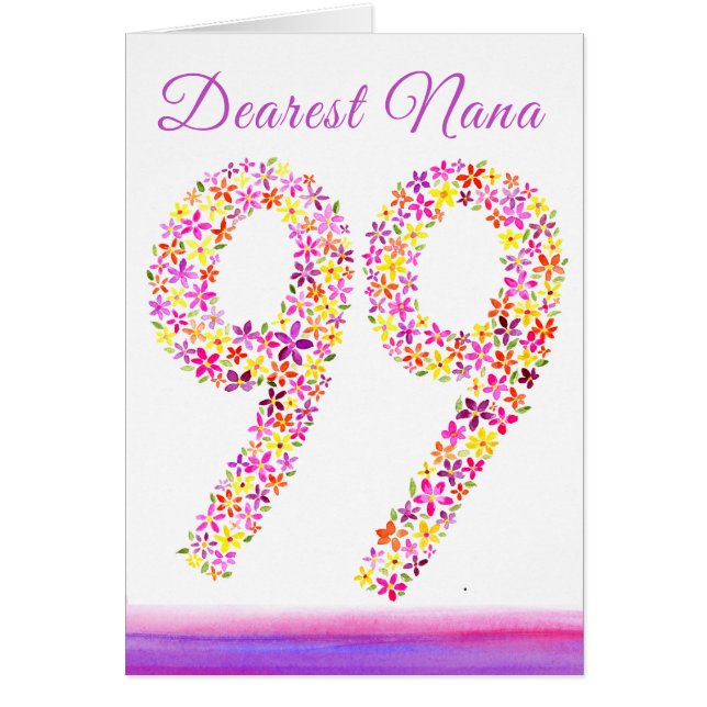 99th birthday Nana Cards (Front)