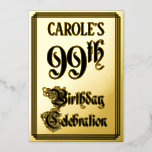 [ Thumbnail: 99th Birthday Party — Elegant Script + Custom Name Invitation ]