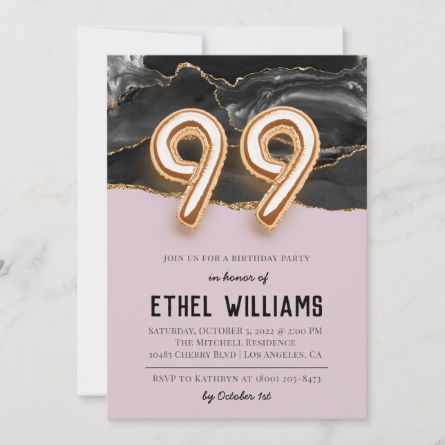 99th Birthday Party Invitation (Front)