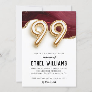 99th Birthday Party Invitation