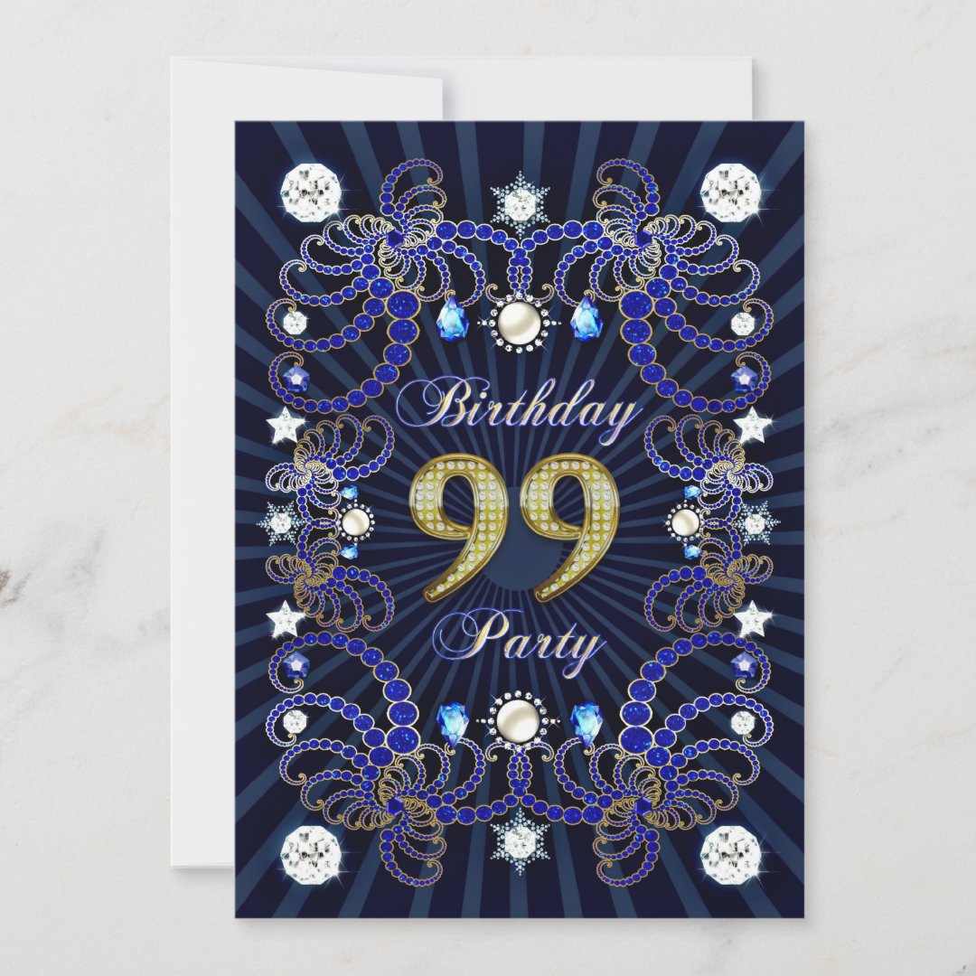 99th-birthday-party-invite-with-masses-of-jewels-zazzle