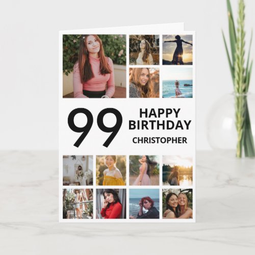 99th Birthday Photo Collage 13 Photos Black White