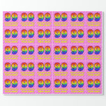[ Thumbnail: 99th Birthday: Pink Stripes & Hearts, Rainbow # 99 Wrapping Paper ]