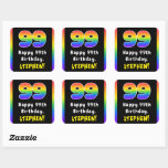 [ Thumbnail: 99th Birthday: Rainbow Spectrum # 99, Custom Name Sticker ]