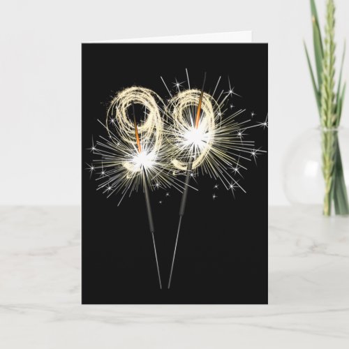 99th Birthday Sparklers on Black Card