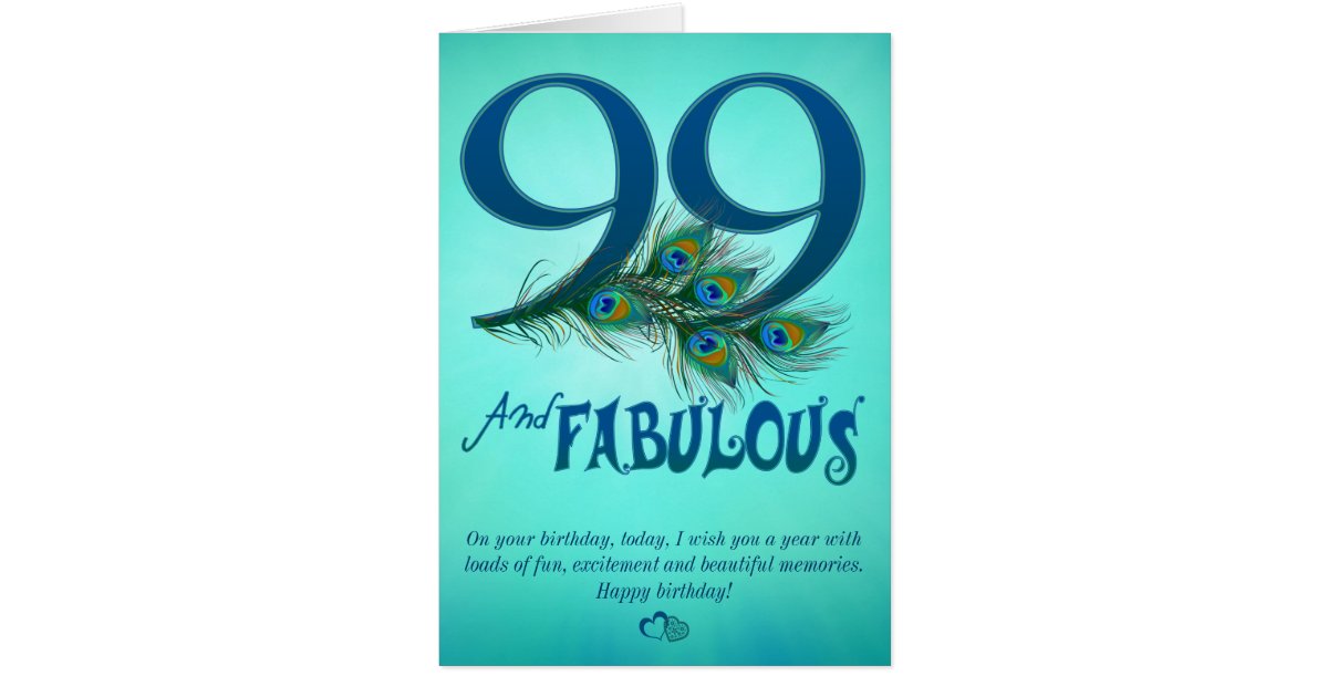 99th Birthday template Cards | Zazzle