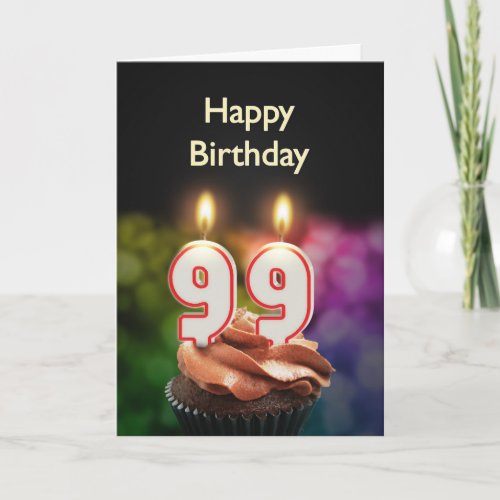 99th Birthday with cake and candles Card