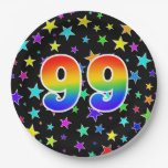 [ Thumbnail: 99th Event: Bold, Fun, Colorful Rainbow 99 Paper Plates ]