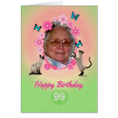 99th photo card with cats and butterflies, (Front)