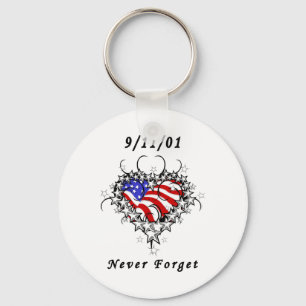 9/11/01 Patriotic Tattoo Keychain