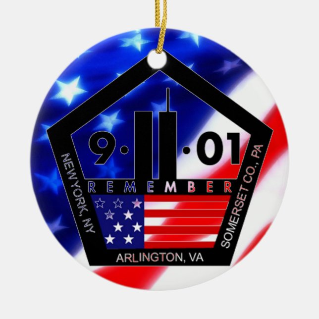 9-11 10th Anniversary Commemorative Ceramic Ornament (Front)