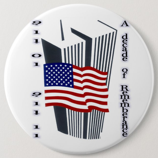 9-11 10th Anniversary Commemorative Pinback Button (Front)