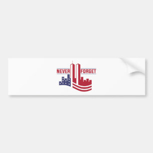9-11 American Flag Twin Towers Bumper Sticker