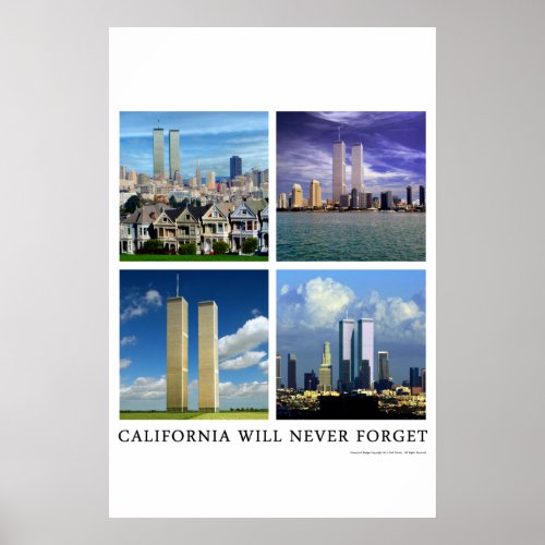 911 California Will Never Forget Poster