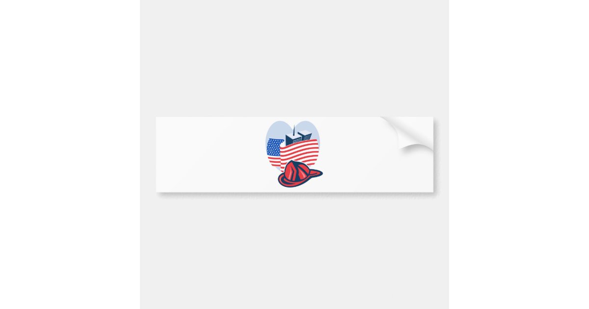 9/11 memorial american flag twin towers fireman bumper sticker | Zazzle