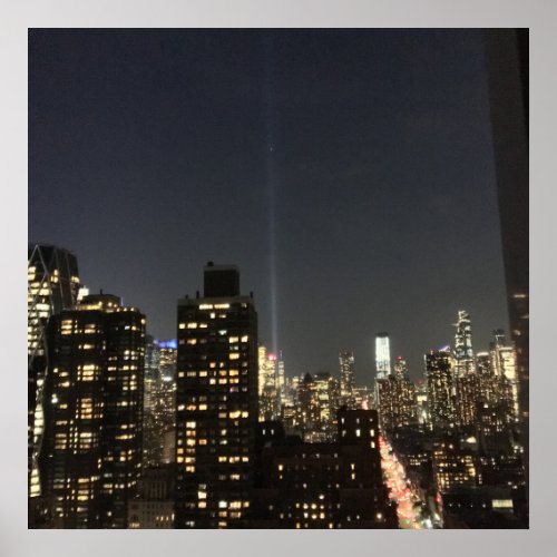 9_11 Memorial Lights NYC Poster