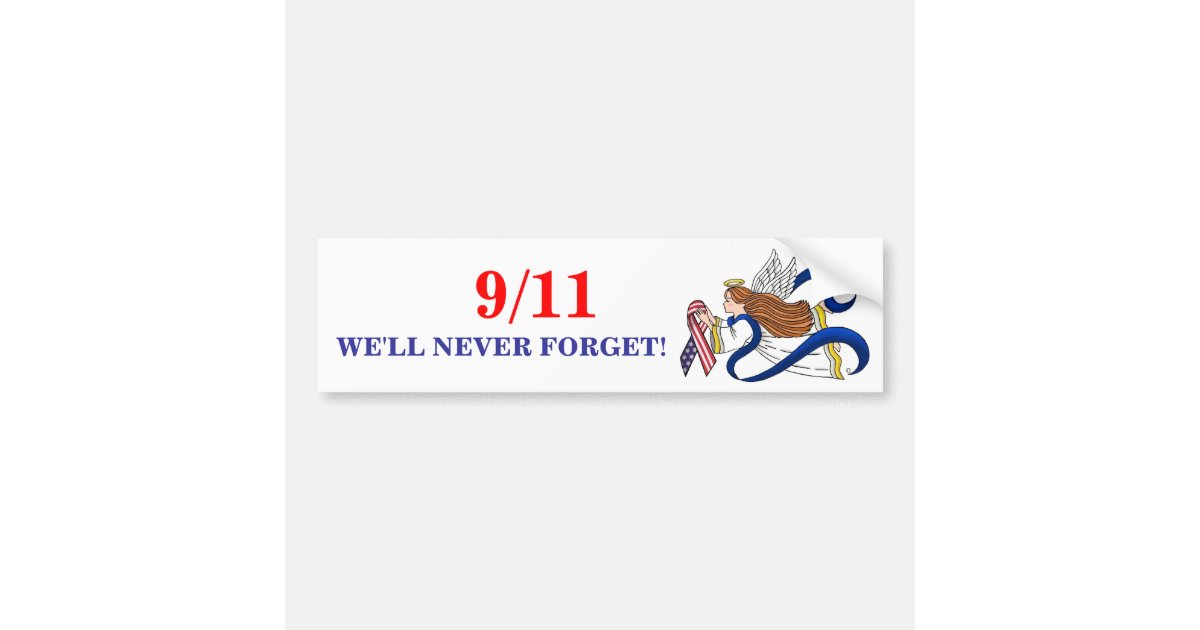 9/11 Memorial Ribbon Angel Bumper Sticker | Zazzle