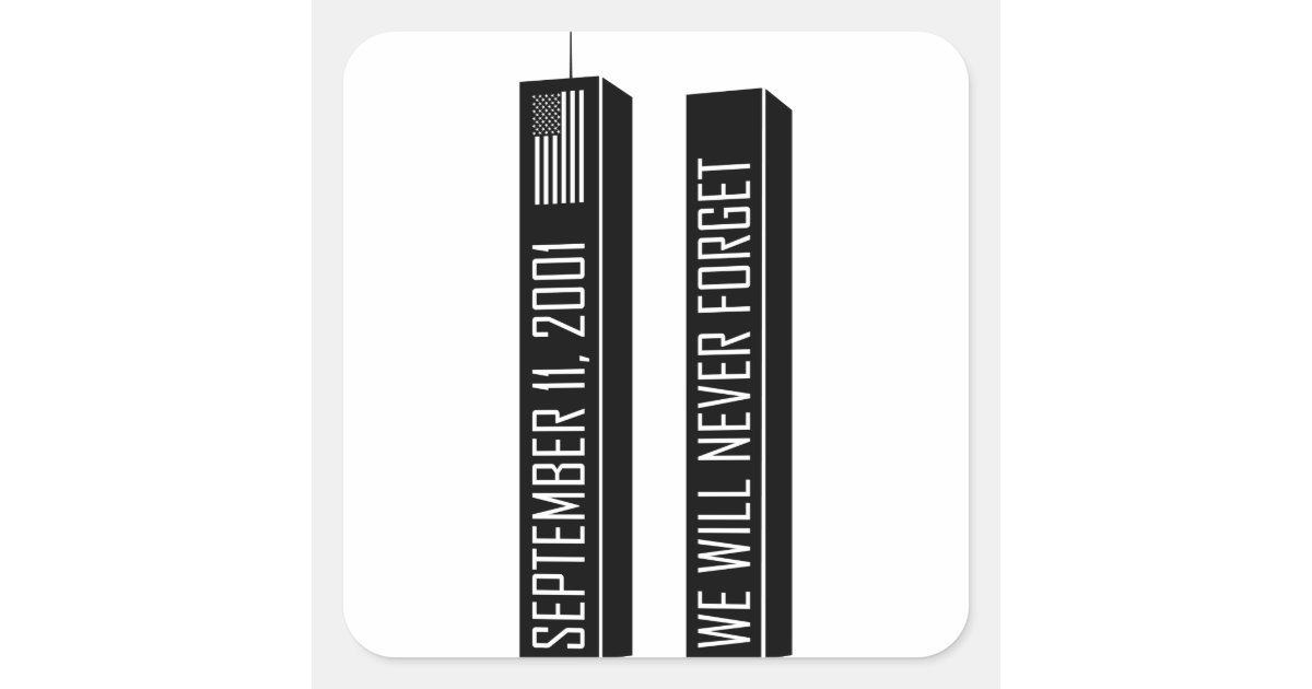 9_11 Memorial Square Sticker | Zazzle