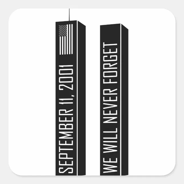 9_11 Memorial Square Sticker | Zazzle