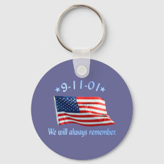 9-11 Memorial We Will Always Remember Keychain