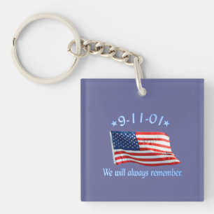 9-11 Memorial We Will Always Remember Keychain