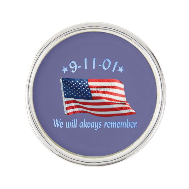 9-11 Memorial We Will Always Remember Lapel Pin (Front)