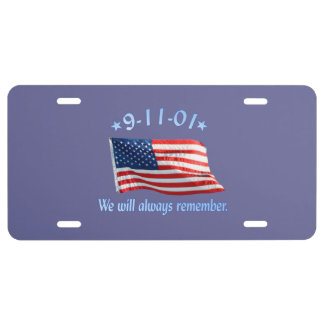 9-11 Memorial We Will Always Remember License Plate