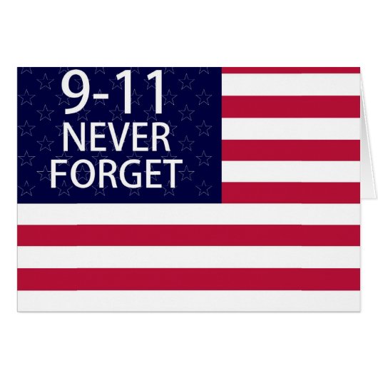 9-11 never forget cards (Front Horizontal)