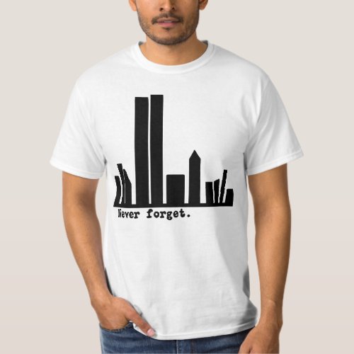 9_11 Never Forget NY Skyline Tshirts Buttons T_Shirt