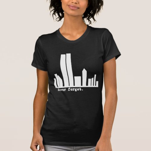 9_11 Never Forget NY Skyline Tshirts Buttons T_Shirt