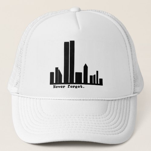 9_11 Never Forget NY Skyline Tshirts Buttons Trucker Hat