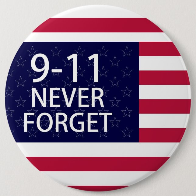 9-11 never forget pinback button (Front)