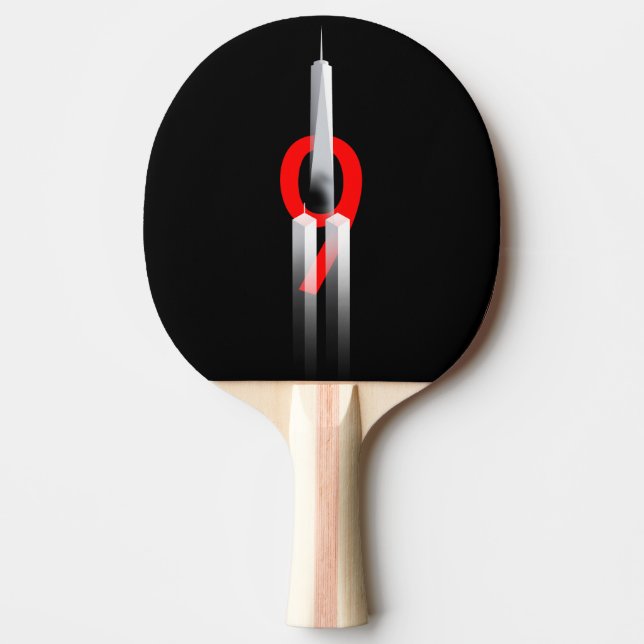 9 11 Never Forget Remember 9.11.2001  Memorial Ping Pong Paddle (Front)