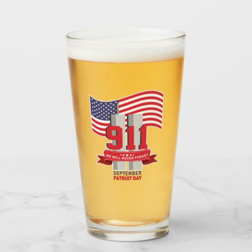 911 Patriot Day Never Forget  Glass