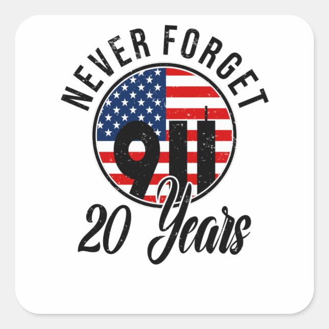 9 11 Patriots Day Flag USA September 11th Square Sticker (Front)
