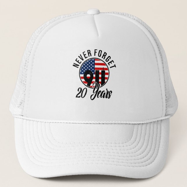 9 11 Patriots Day Flag USA September 11th Trucker Hat (Front)
