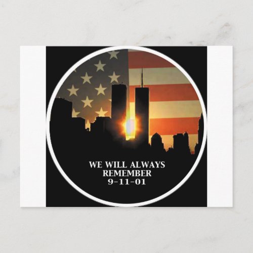 9_11 remember _ We will never forget Postcard