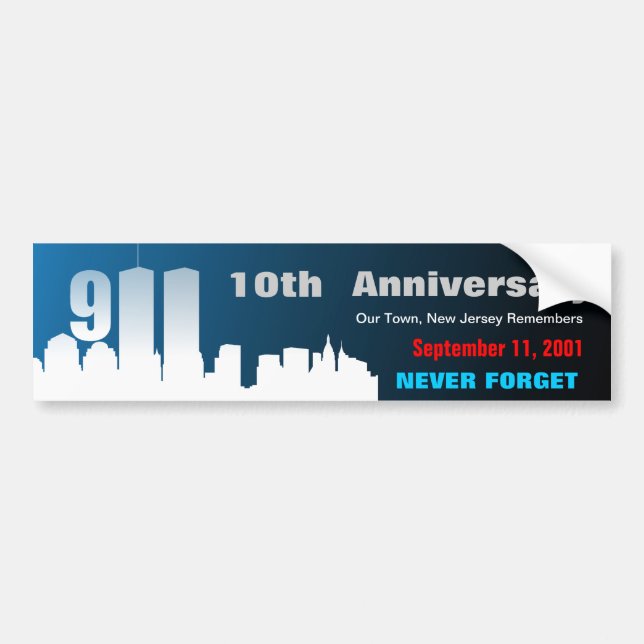 9/11 September 11th - Customized Bumper Sticker (Front)