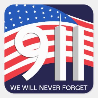 9/11 September 11th - Never Forget Stickers
