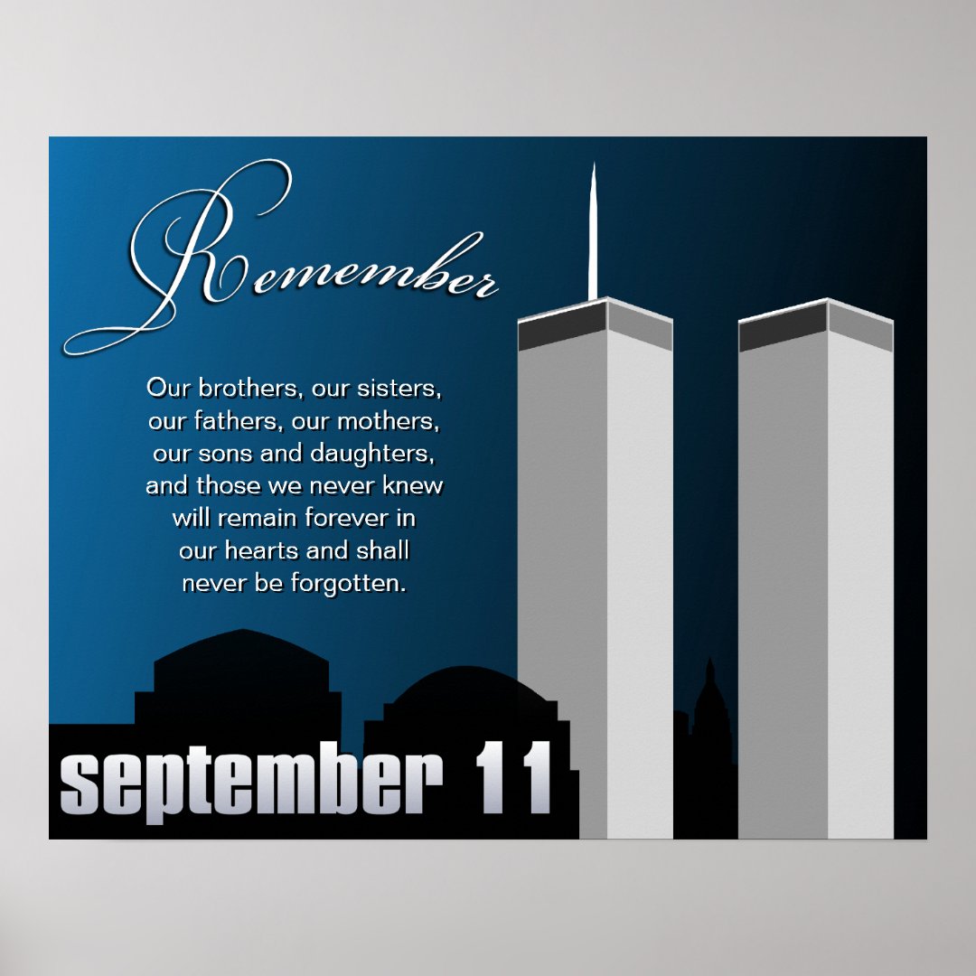 9/11 September 11th - WTC Remembrance Poster | Zazzle