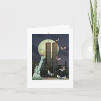 9/11 - The World Trade Center at Night Card