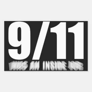 9/11 was an inside job rectangular sticker