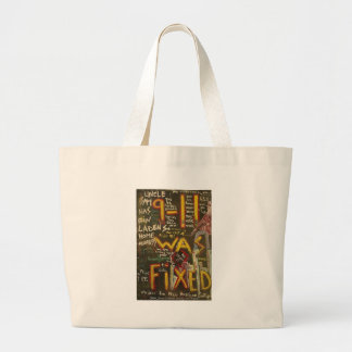 9-11 was fixed black large tote bag
