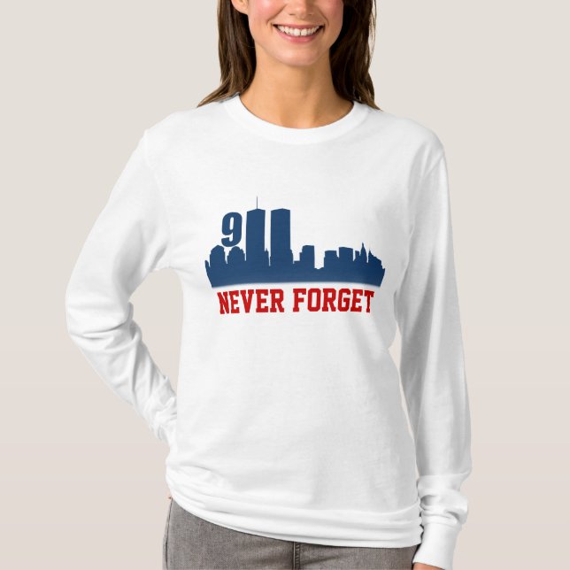 9/11 WTC - Never Forget Commemorative Tshirts (Front)