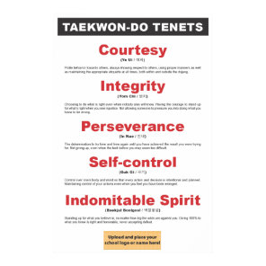 9-3 Customizable Taekwon-Do Tenets Poster